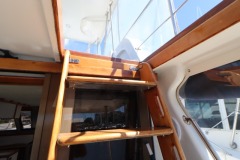 Teak stairs to flybridge