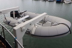 Tender on davits - stern